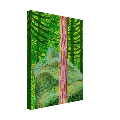 David Hockney, The Yosemite Suite, Yosemite mountains and lush green forests, canvas print, 30 × 30 cm (12 × 12 in)