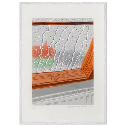 Rain On The Studio Window by David Hockney artwork Wooden Framed art print
