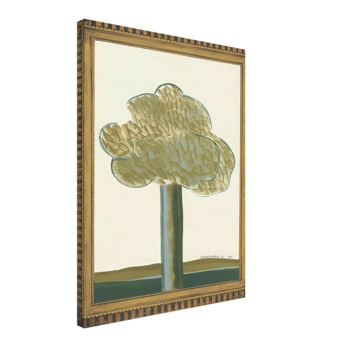 David Hockney, Gold-Framed Landscape No. 2, landscape within an ornate gold frame, canvas print, 30 × 30 cm (12 × 12 in)