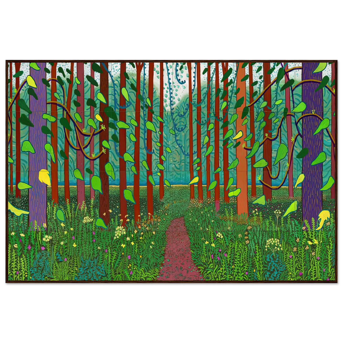 David Hockney The Arrival of Spring in Woldgate framed art print