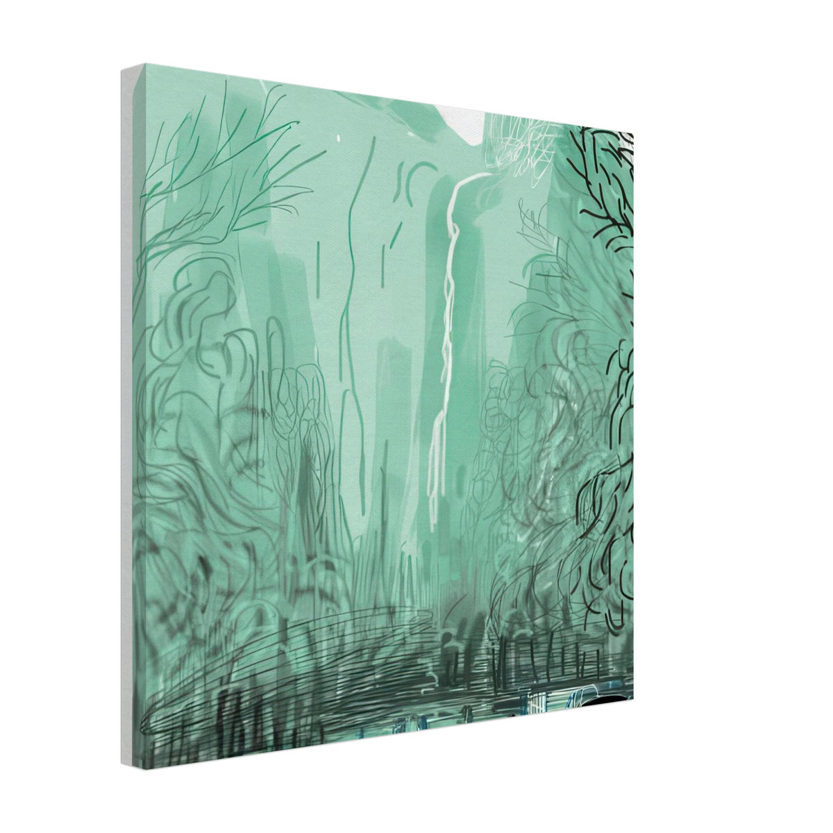David Hockney, The Yosemite Suite, Yosemite mountains and lush green forests, canvas print, 45 × 60 cm (18 × 24 in)