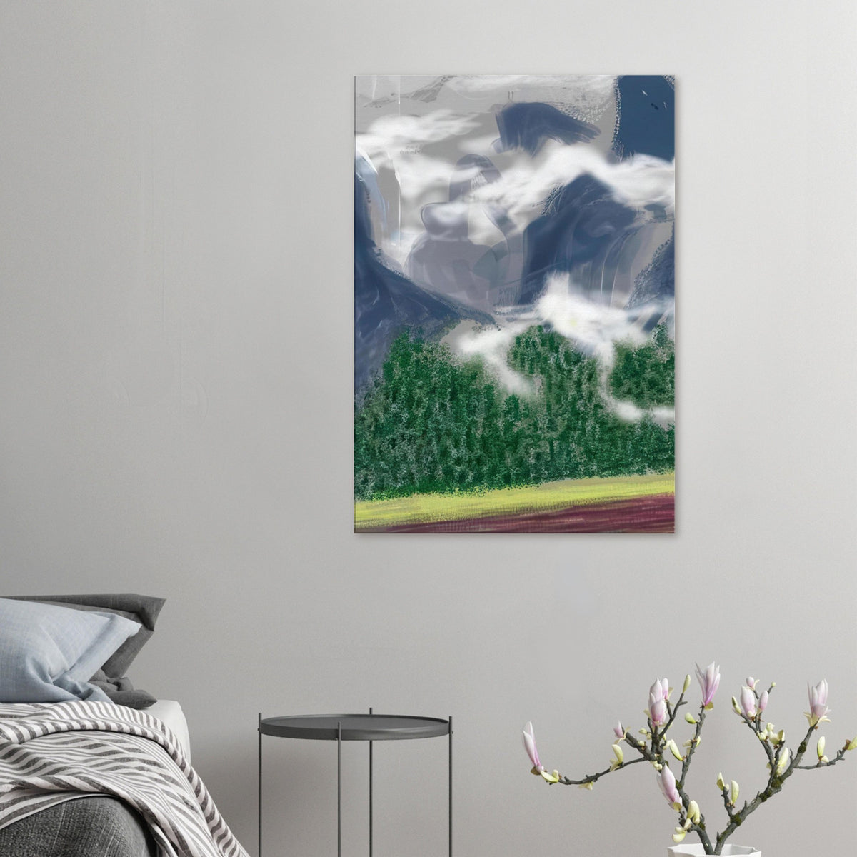 David Hockney, The Yosemite Suite, Yosemite mountains and lush green forests, canvas print
