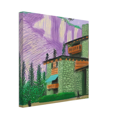 David Hockney, The Yosemite Suite, Yosemite mountains and lush green forests, canvas print, 30 × 30 cm (12 × 12 in)
