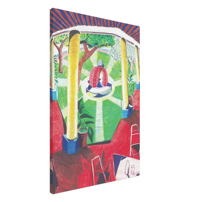 David Hockney, Hotel Acatlán Courtyard, canvas print, 70 × 100 cm (28 × 40 in)