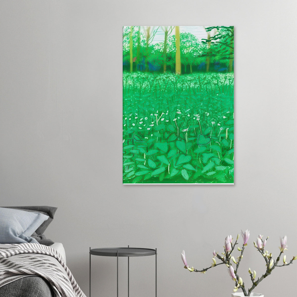 David Hockney, The Arrival of Spring (15 March), woodland path and budding trees, canvas print