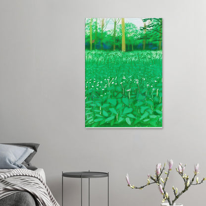 David Hockney, The Arrival of Spring (15 March), woodland path and budding trees, canvas print