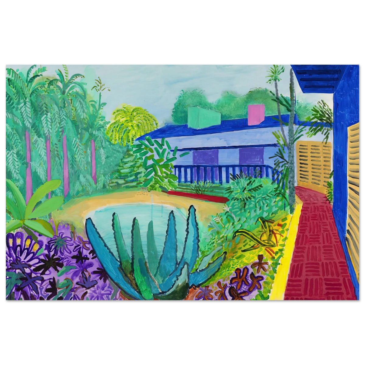 David Hockney Garden with Blue Terrace poster