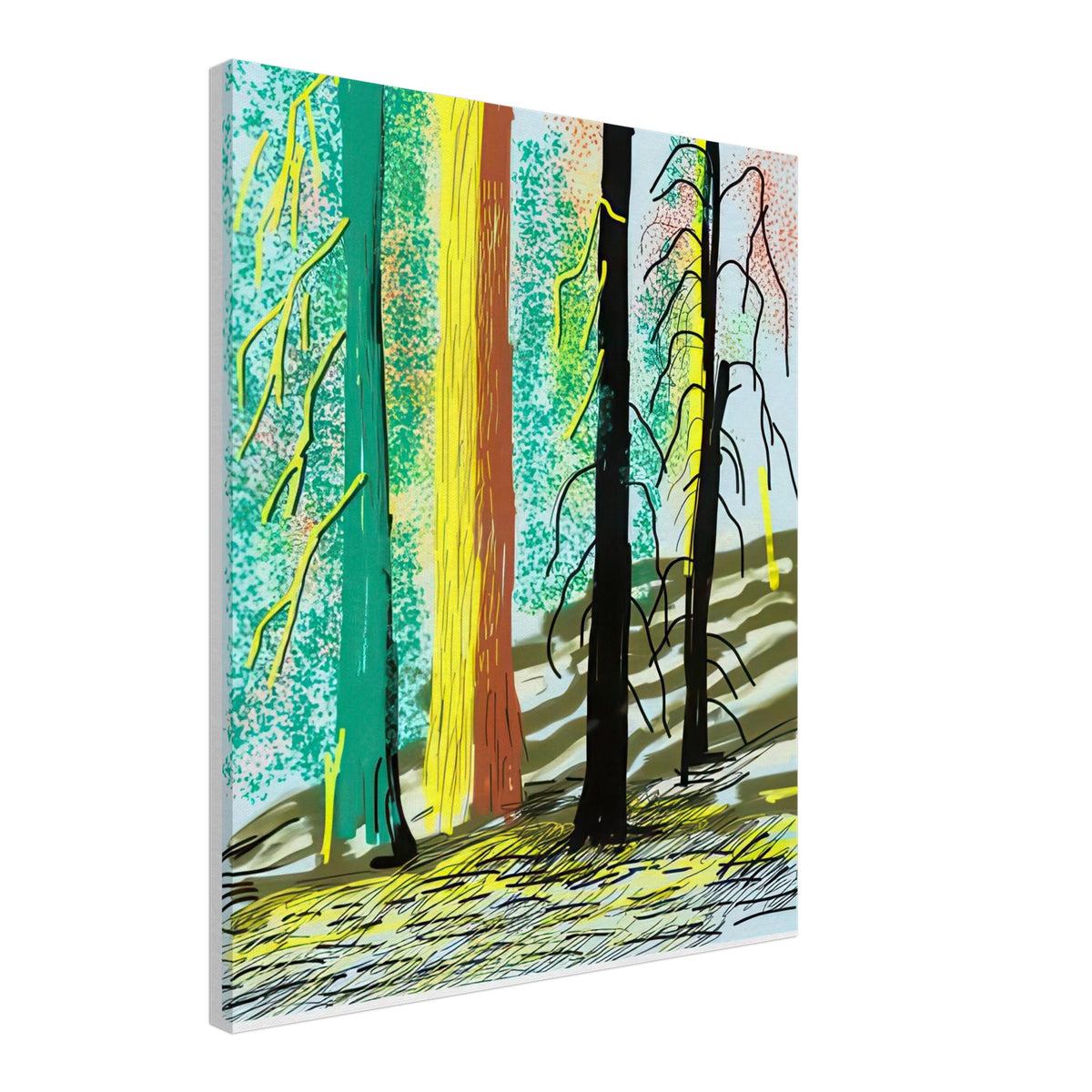 David Hockney, The Yosemite Suite, Yosemite mountains and lush green forests, canvas print, 50 × 75 cm (20 × 30 in)