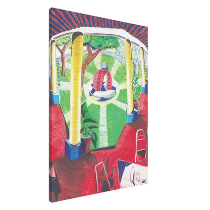 David Hockney, Hotel Acatlán Courtyard, canvas print, 20 × 25 cm (8 × 10 in)