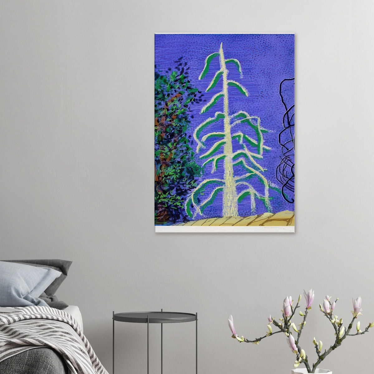 David Hockney, The Yosemite Suite, Yosemite mountains and lush green forests, canvas print