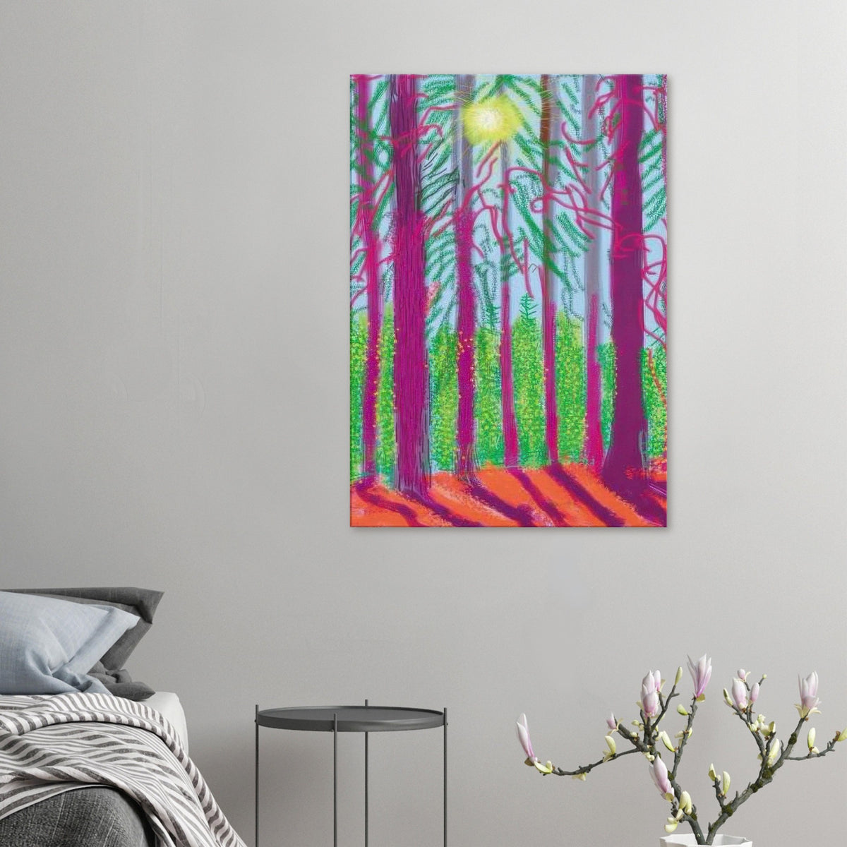 David Hockney, The Yosemite Suite, Yosemite mountains and lush green forests, canvas print