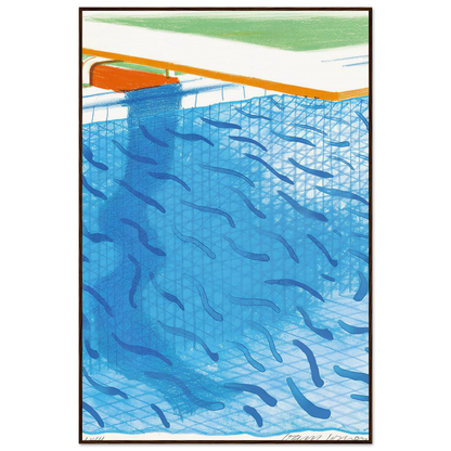 David Hockney Pool Made With Paper And Blue Ink For Book framed art print
