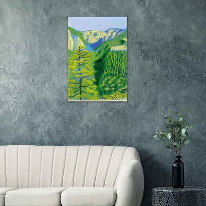 David Hockney, The Yosemite Suite, Yosemite mountains and lush green forests, canvas print