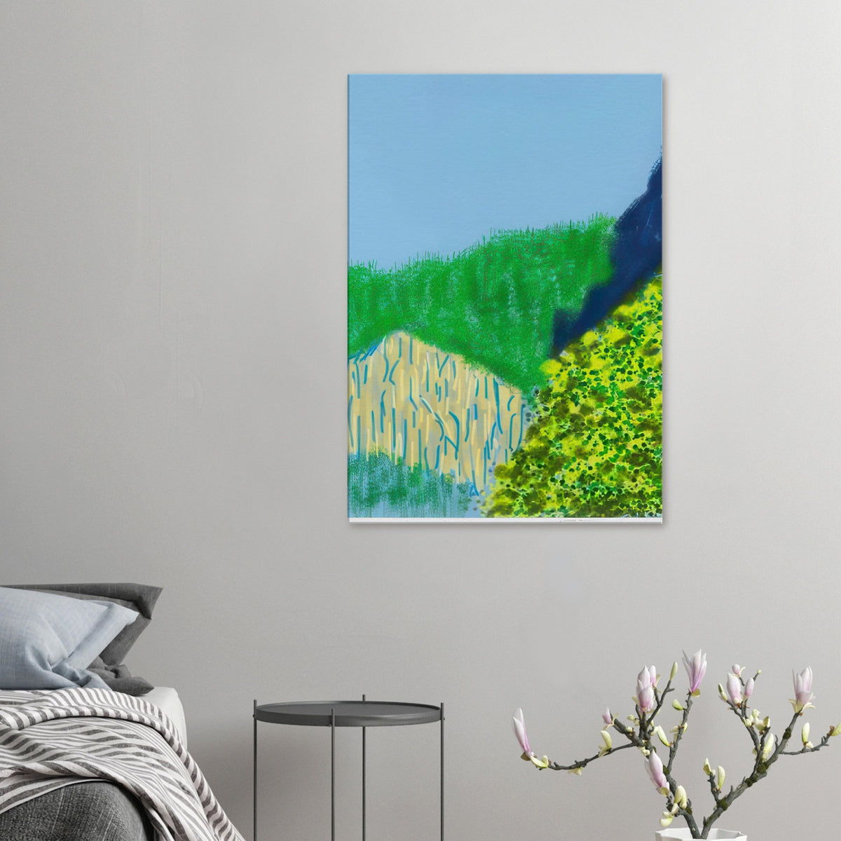 David Hockney, The Yosemite Suite, Yosemite mountains and lush green forests, canvas print
