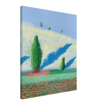 David Hockney, The Yosemite Suite, Yosemite mountains and lush green forests, canvas print, 60 × 90 cm (24 × 36 in)