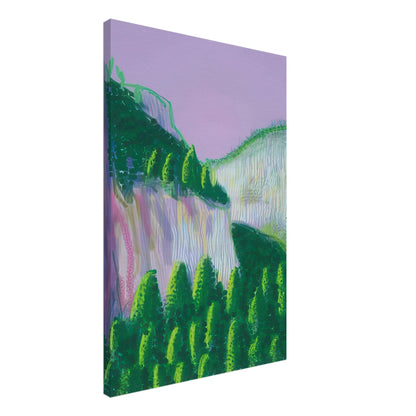 David Hockney, The Yosemite Suite, Yosemite mountains and lush green forests, canvas print, 50 × 50 cm (20 × 20 in)